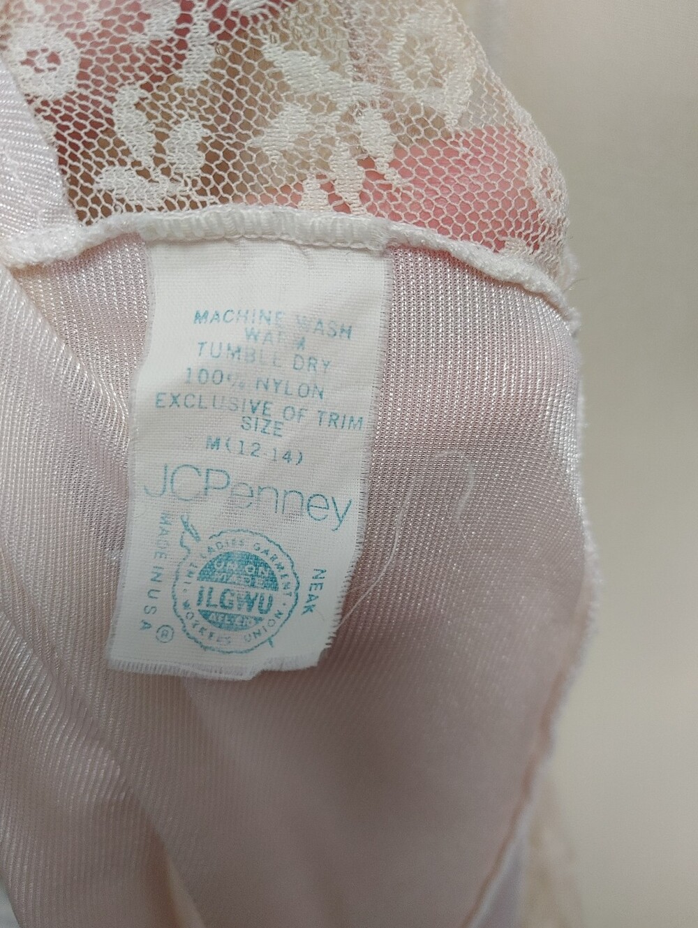 Vintage Light Pink Lace Slipdress Size M - Picture 7 of 9